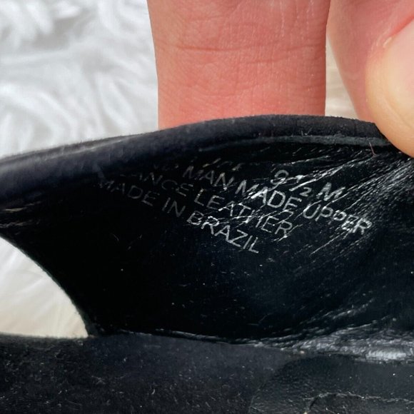 Via Spiga Women Heel Shoes Sandal Black/White Faux Suede Upper Brazil Size 9.5 - Picture 9 of 12